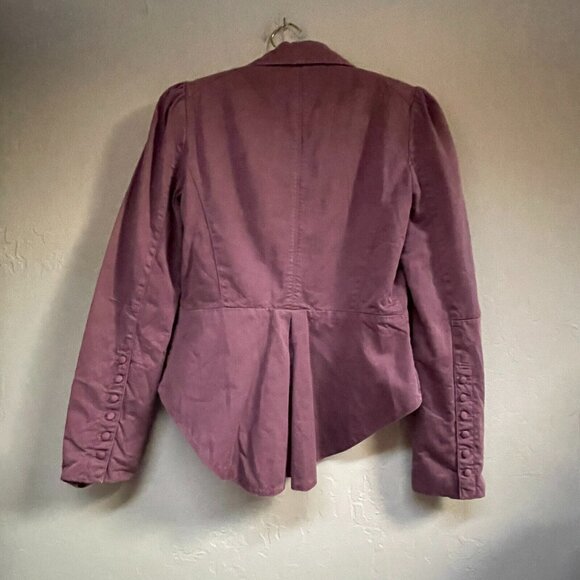 Paul Frank Womens Medium 100% Cotton Burgundy Single-Breasted Blazer Jacket - Picture 2 of 9